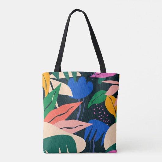 Let op tropisch patroon tote bag (Achterkant)