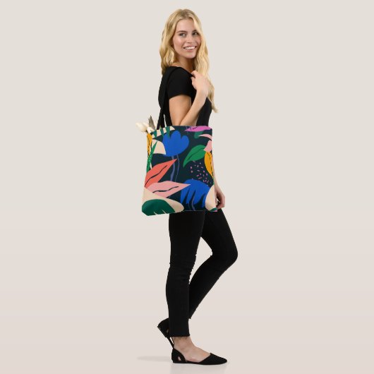 Let op tropisch patroon tote bag (Op model)