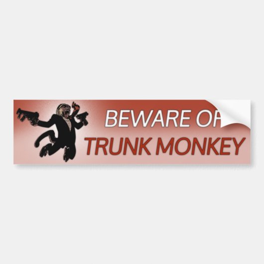 Let op: Trunk Monkey Bumpersticker (Voorkant)