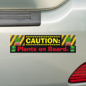 LET OP: Tuin Planten aan boord. Bumpersticker (Op auto)