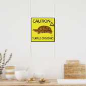 Let op Turtle Crossing Poster (Keuken)