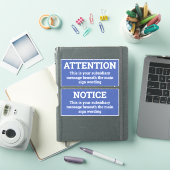 Let op - Twee blauwe en witte stickertekens Sticker (iPad Cover)