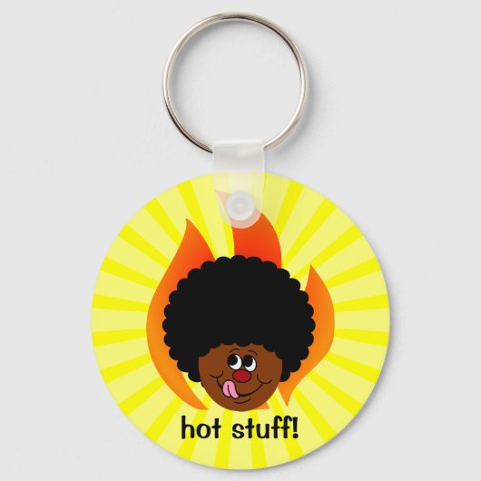 Let op u in de Aanwezigheid van Hete Stuff bent Sleutelhanger (Voorkant)