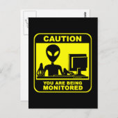 Let op! u wordt bewaakt briefkaart (Voorkant / Achterkant)