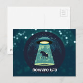 Let op UFO Briefkaart (Voorkant / Achterkant)