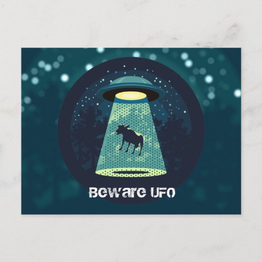 Let op UFO Briefkaart (Voorkant)