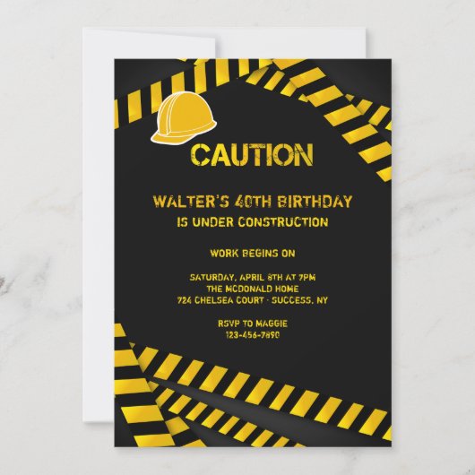 Let op Uitnodiging Bouwhelm dragen (Voorkant)