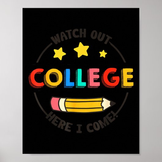 Let op, universiteit, hier komen studenten terug n poster (Voorkant)
