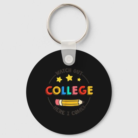 Let op, universiteit, hier komen studenten weer na sleutelhanger (Voorkant)