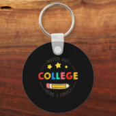Let op, universiteit, hier komen studenten weer na sleutelhanger (Voorkant)