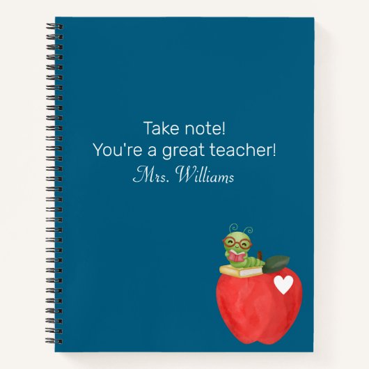 Let op Uw grote leraar, Leraar Waardering Notitieboek (Voorkant)