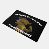 "Let op van Dragons" met draak Deurmat (Schuin)