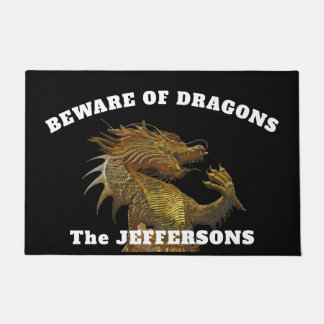 "Let op van Dragons" met draak Deurmat
