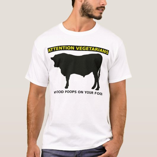 Let op Vegetariërs Grappig Vleesliefhebbers Shirt (Voorkant)