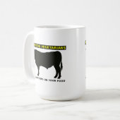 Let op Vegetariërs Grappige Vleesliefhebbers Mok (Voorkant links)