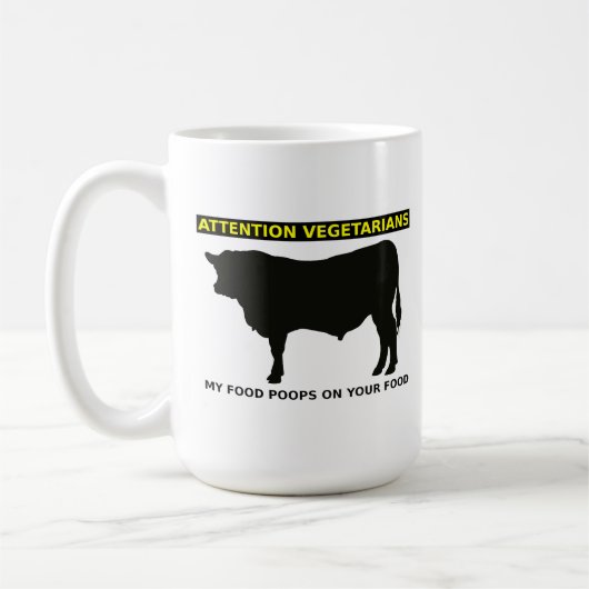 Let op Vegetariërs Grappige Vleesliefhebbers Mok (Links)