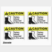 LET OP Veiligheidsschoenen Rechthoekige Sticker (Vel)