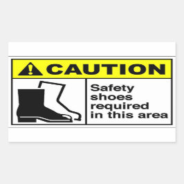 LET OP Veiligheidsschoenen Rechthoekige Sticker