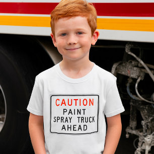 Let op verfspuitwagen vooruit t-shirt
