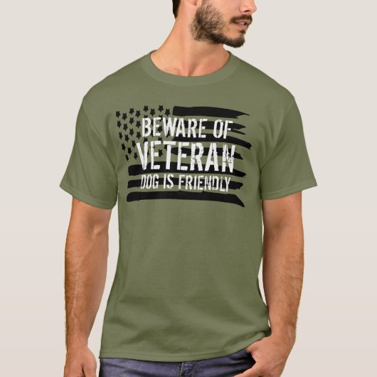 Let op Veteran Service Dog T-shirt (Voorkant)
