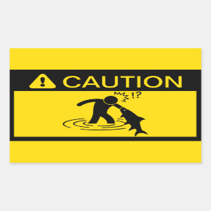 Let op: vissen aantrekken rechthoekige sticker