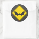 Let op: Vleermuizen! Ronde Sticker (Tas)