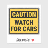 Let op voor auto's sticker (Vel)