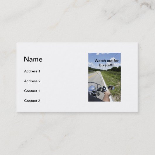 Let op voor Bikers Visitekaartje (Voorkant)