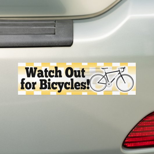 Let op voor fietsen Bumpersticker decaal (Op auto)