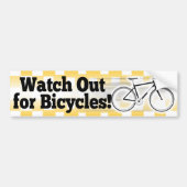 Let op voor fietsen Bumpersticker decaal (Voorkant)