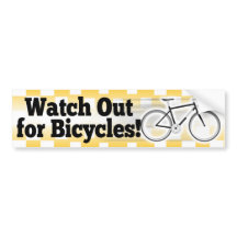 Let op voor fietsen Bumpersticker decaal