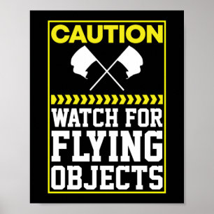 Let op voor Flying Objects Color Guard Poster