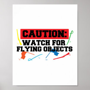 Let op voor Flying Objects Color Guard Poster