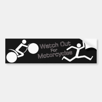 Let op voor motorfietsen - B/W Bumpersticker