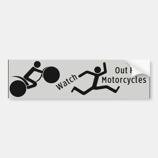 Let op voor motorfietsen bumpersticker (Voorkant)