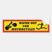 Let op voor motorfietsen bumpersticker (Voorkant)