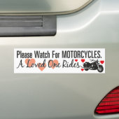 Let op voor motorfietsen - Cruiser Bumpersticker (Op auto)