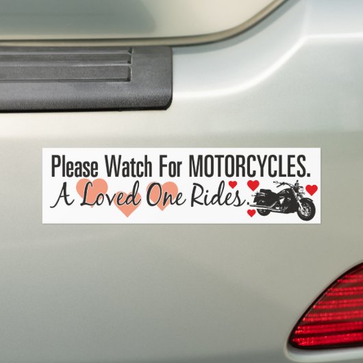 Let op voor motorfietsen - Cruiser Bumpersticker (Op auto)