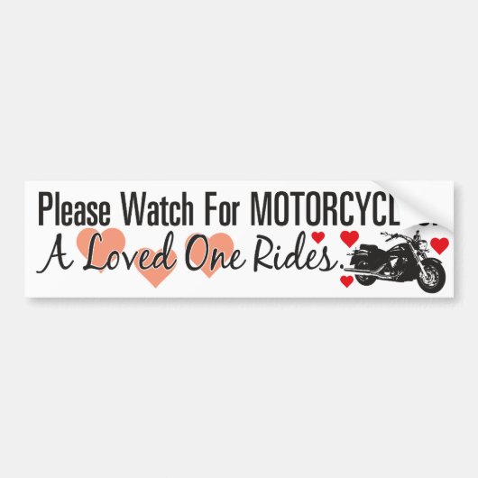 Let op voor motorfietsen - Cruiser Bumpersticker (Voorkant)