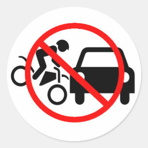 Let op voor motorfietsen ronde sticker