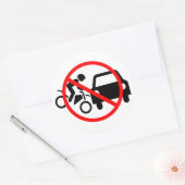 Let op voor motorfietsen ronde sticker (Envelop)
