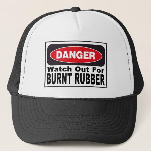 Let op voor verbrande rubber trucker pet (Voorkant)