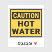 Let op warm water sticker (Vel)