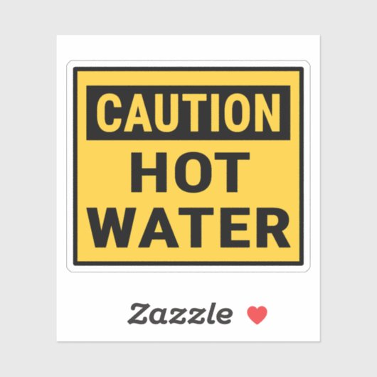 Let op warm water sticker (Vel)