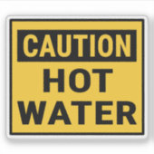 Let op warm water sticker (Voorkant)