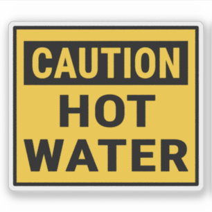 Let op warm water sticker