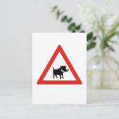 Let op Warthogs, Traffic Sign, Zuid-Afrika Briefkaart (Staand voorkant)
