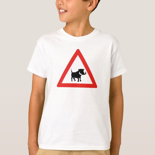 Let op Warthogs, Traffic Sign, Zuid-Afrika T-shirt (Voorkant)