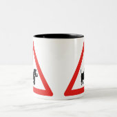 Let op Warthogs, Traffic Sign, Zuid-Afrika Tweekleurige Koffiemok (Center)