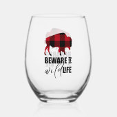 Let op Wilde Life Buffalo Pset ID669 Wijnglas Zonder Voet (Voorkant)